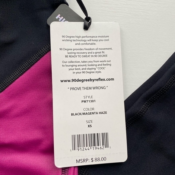 90 Degree by Reflex High Waist Colorblock Leggings - Picture 4 of 9